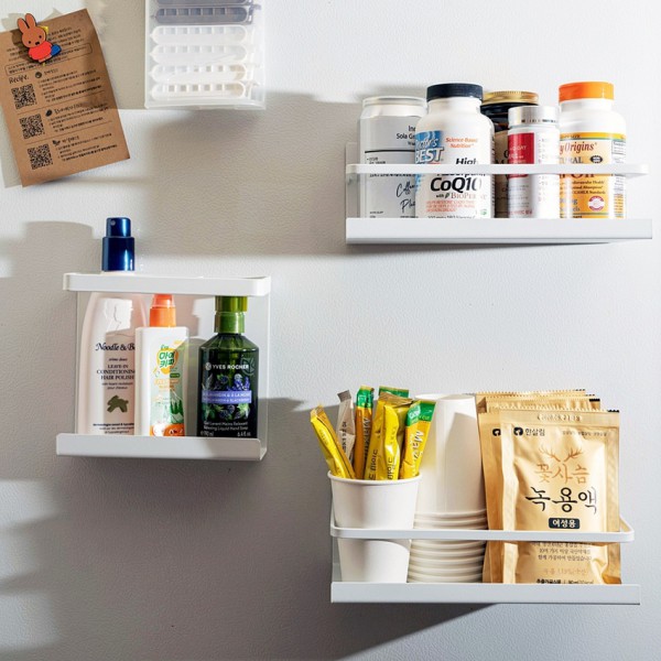 강력부착 주방소품 냉장고 자석 선반 마스크걸이 세로형