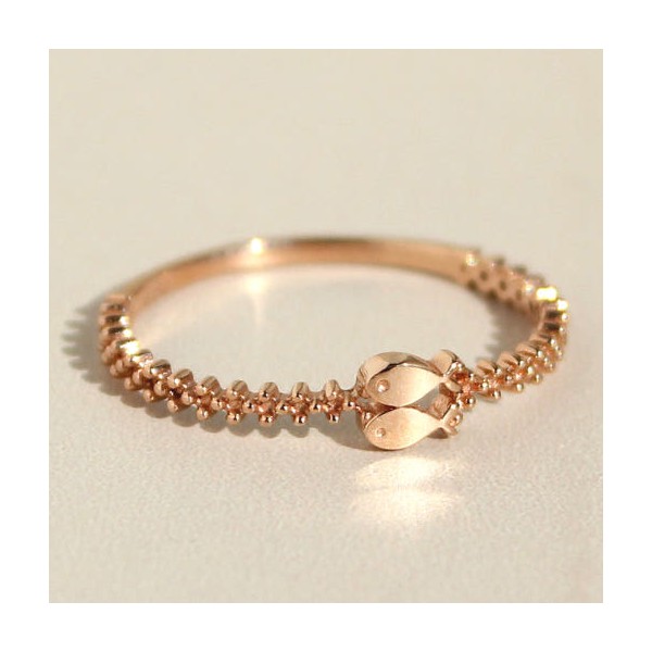 14k 18k 포인투 두마리 물고기반지 애끼 금 반지 의미